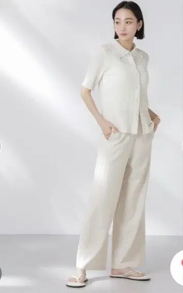 NANO universe 종이상자 컷 와이드 팬츠