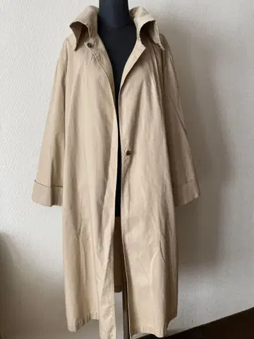 사베나 트렌치코트 롱 코트 스탠드 카라 베이지