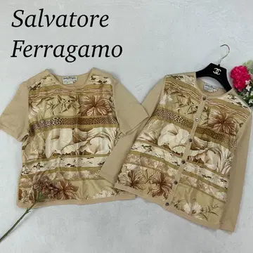 J563 M 살바토레 페라가모 앙상블 베이지 여성용