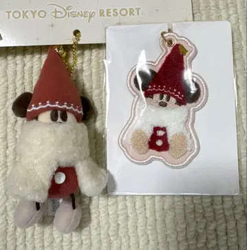 디즈니 릴린린 2세트 봉제 인형 참 키체인 빨간색