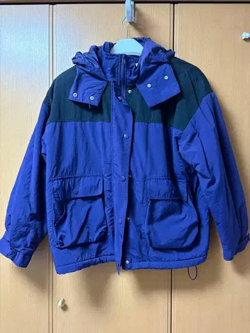 나일론 자켓 보라색 x 블랙 플리스 안감