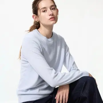 [ 새상품급 ] UNIQLO 캐시미어 니트 스웨터 라이트 블루 3XL