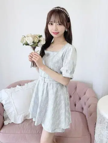 에블린 전체 레이스 올인원 블루 에블린 레이스 치마바지 여성용