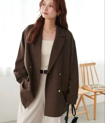 디스코트 테일러드 자켓 브라운