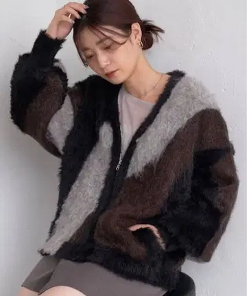 kastane 인터샤 니트 지퍼 블루종