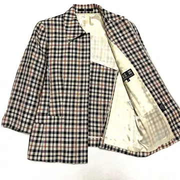 컨디션 최상 DAKS 닥스 일본제 하우스 체크 울 블루종 40(L)