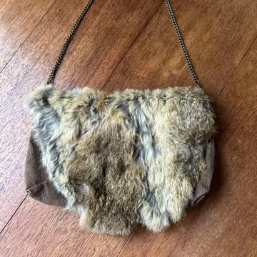 빈티지 퍼 포함 숄더백