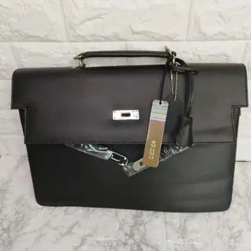 가죽 비즈니스 백 블랙 약 30cm x 40cm