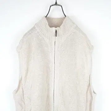 G435* 조셉옴므 집업 코튼 니트 베스트 베이지 50