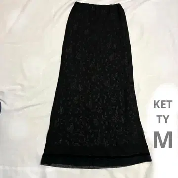 KETTY 블랙 시원한 꽃무늬 타이트 스커트 M