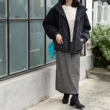 믹스 리브 니트 스커트 niko and -