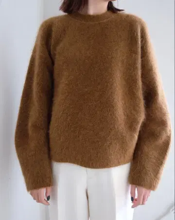 unfil 앙필 모헤어 니트 코냑 카멜