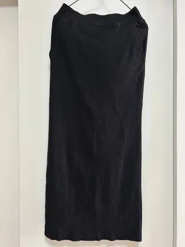 andme 셀프컷 리브 롱 타이트 스커트 [블랙 흑먹색]