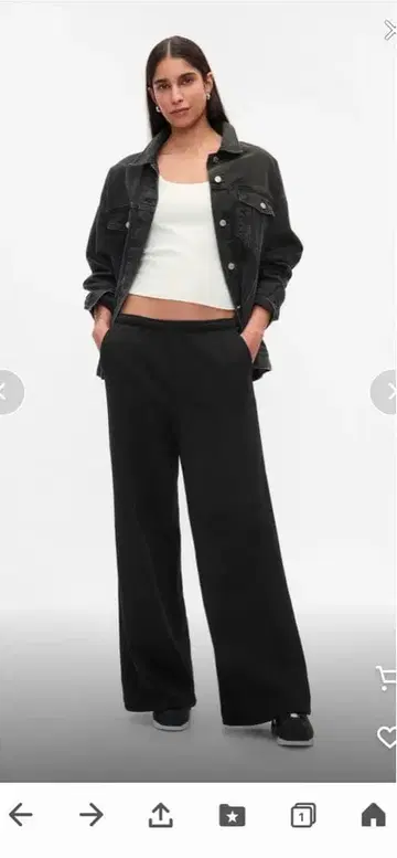 GAP 스웨트 팬츠 속기모 블랙 M