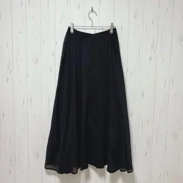 Y58 maturita 롱 플레어 스커트 맥시 길이 허리밴딩 블랙