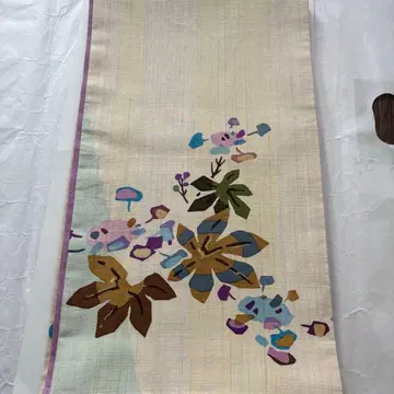 후쿠로 오비 순수 실크 보라색