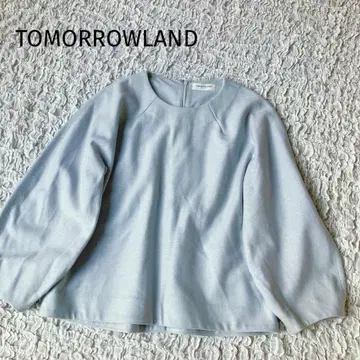 투모로우랜드 울 혼방 벌룬 소매 블라우스 라이트 블루 포멀