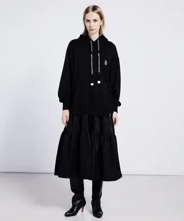 더블 스탠다드 메모리 타프타 도킹 원피스 블랙 38 사이즈