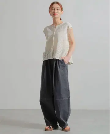 스튜디오 클립 데님 배럴 팬츠