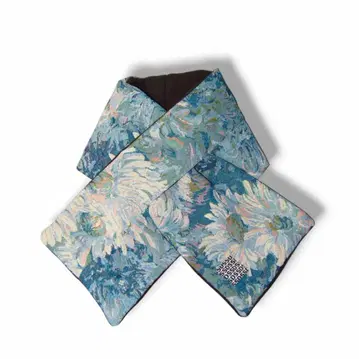 SSD 회화 플라워 고블랑 직조 x 블랙 플리스 팁펫 머플러