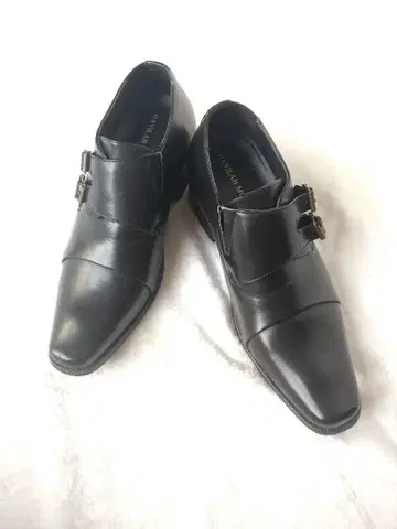 블랙 가죽 더블 몽크 스트랩 신발 HAVILAH