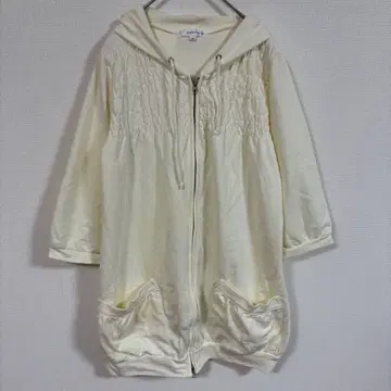 [KLEIN PLUS] (L) 셔링 디자인 집업 후드티/걸리시