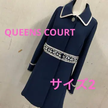 QUEENS COURT 비즈 코트 네이비 사이즈 2 #3076