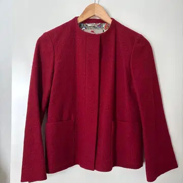 ETRO 버건디 노카라 자켓