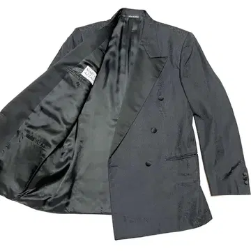 이탈리아제 고급 실크울 더블 브레스트 테일러드 자켓 48 블랙