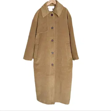 VACANCY 새상품급 롱 코트 브라운 스탠칼라 샤기