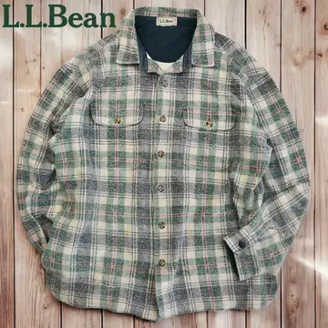 11M388 80s L.L.Bean 플란넬 체크 플란넬 셔츠 L
