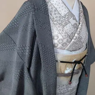 긴 겉옷 기모노 이중 기모노 순수 실크 미사용 새상품