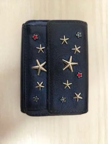 지미추 별 모양 장식 3단 폴더형 지갑 네이비