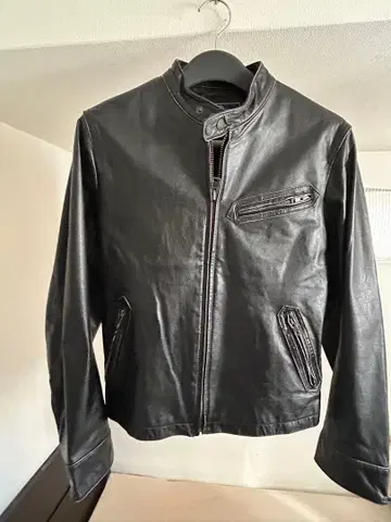 남성용 가죽 라이더 자켓