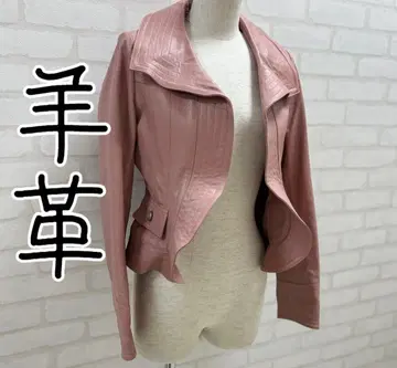 새상품급 양가죽 핑크 숏 자켓