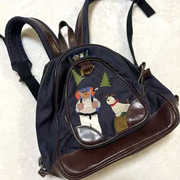 레어 레트로 THE BOX 자수 곰 백팩