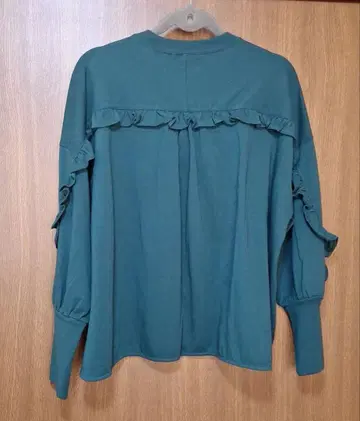 SHIPS 프릴 장식 그린 긴팔 상의