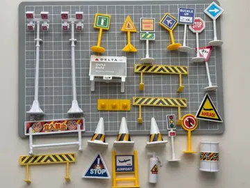 에어포트 에어플레인 교통 표지판 세트 공항 관련