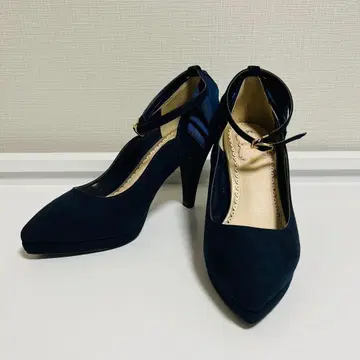 미슈마슈 백리본 펌프스 힐 네이비 22cm