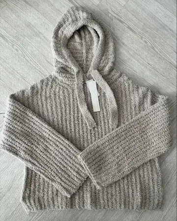 GALERIE VIE 후드 니트 후디드 풀오버 그레이지