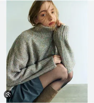 [ 미사용 새상품 ] Cygne 라메 숏 니트 풀오버