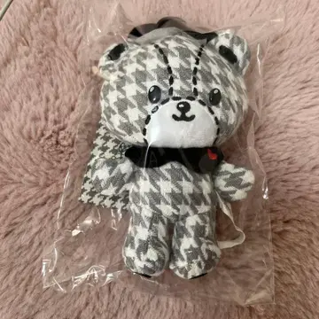 타이니 참 마스코트 하운드투스 체크 흑백 걸리시