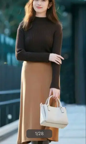 23구 파인 울 플란넬 플레어 스커트 빅 사이즈 44