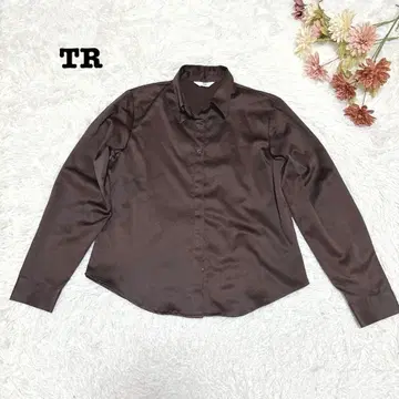 s.1344 [TR] 긴팔 셔츠 멋스러운 브라운 하늘하늘 심플 M 사이즈