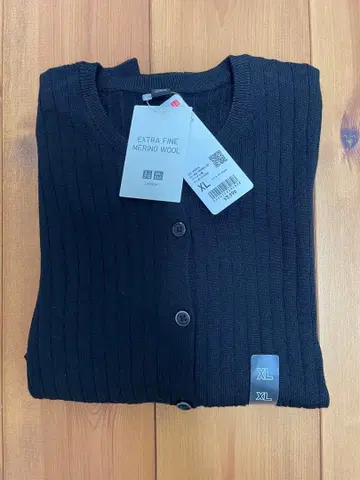 유니클로 메리노 리브 크루넥 숏 가디건