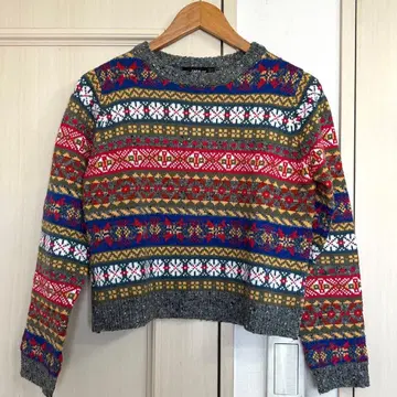 미사용 ZARA 노르딕 페어아일 패턴 스웨터