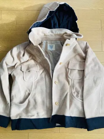 ville d'azur 후드 부착 울 코트 40