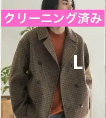 니코앤드 P 코트 숏코트 브라운 체크