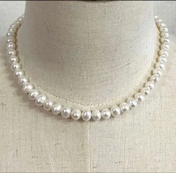 담수 진주 목걸이 써지컬 스테인리스 만텔 대형