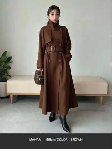 울 100% 벨티드 울 트렌치코트